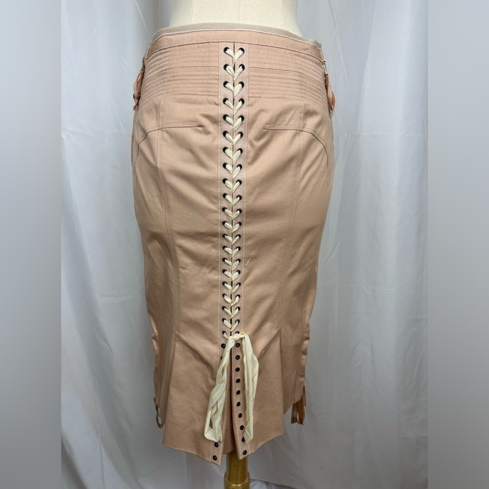 NWT Louis Vuitton SS2007 Blush Corset Lace-Up Skirt FR 36